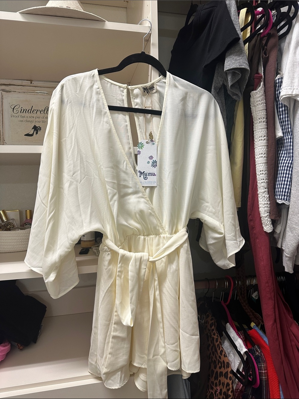 Show me your mumu cream flowy romper